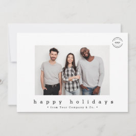 Moderne Minimalistische Team Foto Happy Holidays Feiertagskarte