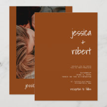 Moderne Minimalistische Terracotta Foto Hochzeit