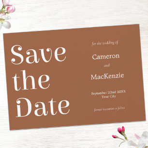 Moderne Minimalistische Terracotta-Hochzeit retten Save The Date