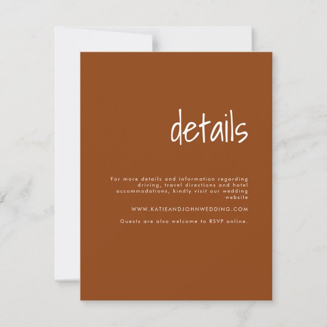 Moderne Minimalistische Terracotta Hochzeiten Deta (Vorderseite)