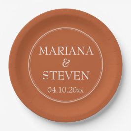 Moderne Minimalistische Terracotta-Papierplatte Pappteller