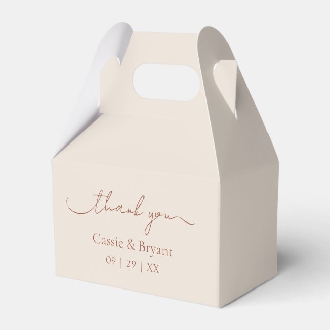 Moderne Minimalistische Terracotta-Schrift Vielen  Geschenkschachtel (Vorderseite)