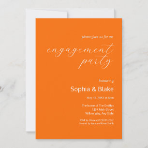 Moderne Minimalistische Tiger Orange Engagement Pa Einladung