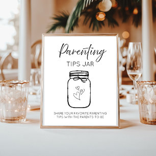 Moderne minimalistische Tipps für Eltern Jar Baby  Poster
