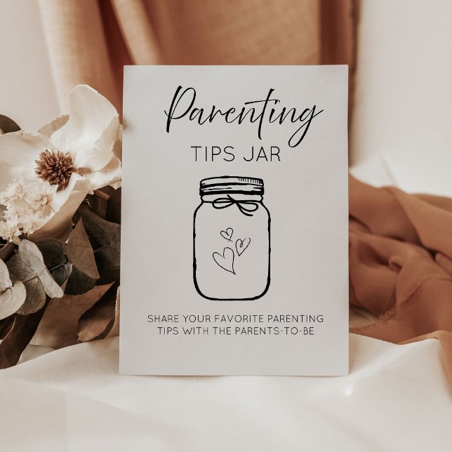 Moderne minimalistische Tipps für Eltern Jar Baby  Sockelschild (Von Creator hochgeladen)