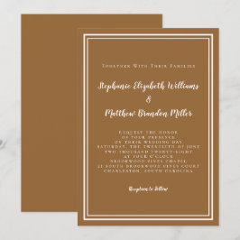 Moderne Minimalistische trendige Rustikal-Braun-Ch Einladung