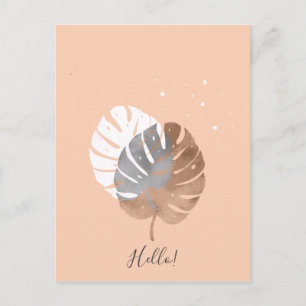 Moderne minimalistische tropische Blätter zur Vera Postkarte