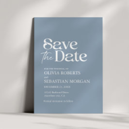 Moderne Minimalistische Typografie Dusty Blue Wedd Save The Date