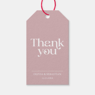 Moderne Minimalistische Typografie Dusty Rose Wedd Geschenkanhänger
