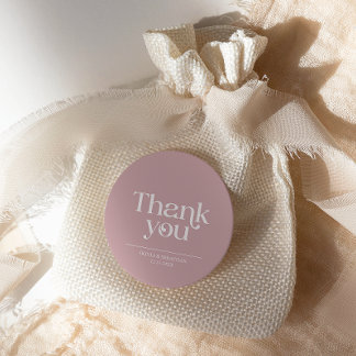 Moderne Minimalistische Typografie Dusty Rose Wedd Runder Aufkleber