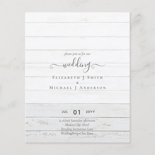 Moderne Minimalistische Typografie-Farbhochzeit ER Flyer (Vorne)