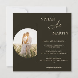 Moderne Minimalistische Typografie-Foto-Hochzeit Einladung