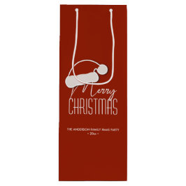 Moderne Minimalistische Typografie frohe Weihnacht Geschenktüte Für Weinflaschen