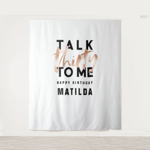 Moderne minimalistische Typografie girly roségold Wandteppich