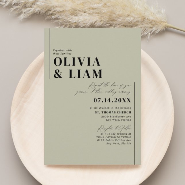 Moderne Minimalistische Typografie-Grüne Geburtsta Einladung (Von Creator hochgeladen)