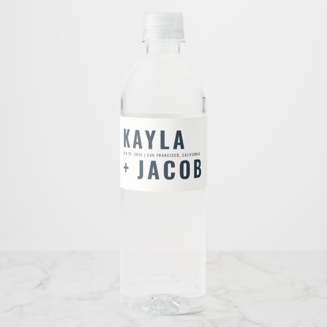 Moderne + Minimalistische Typografie-Hochzeit (Vorderseite)