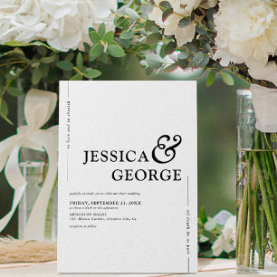 Moderne Minimalistische Typografie-Hochzeit Einladung