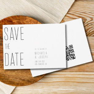 Moderne Minimalistische Typografie-Hochzeit rettet Einladung
