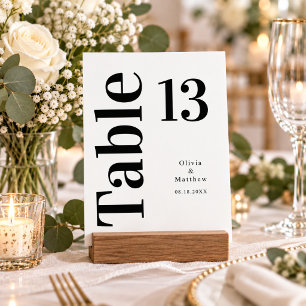 Moderne minimalistische Typografie-Hochzeit  Tischnummer