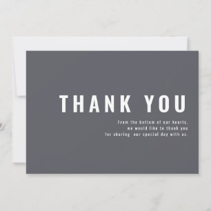 Moderne + Minimalistische Typografie Hochzeit Viel Dankeskarte