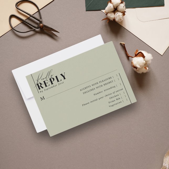 Moderne Minimalistische Typografie Hochzeit von Gr RSVP Karte (Von Creator hochgeladen)
