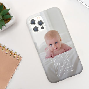 Moderne minimalistische Typografie "Liebe dich seh iPhone 14 Hülle