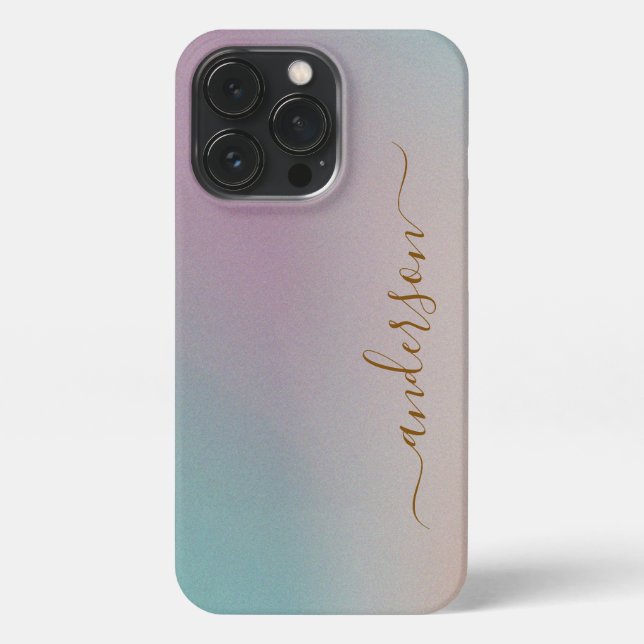 Moderne Minimalistische Typografie Name mit Monogr iPhone 13 Pro Hülle (Rückseite)