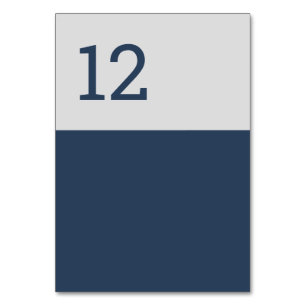 Moderne minimalistische Typografie Navy Blau Grau Tischnummer