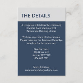 Moderne Minimalistische Typografie Navy Blue Gray Begleitkarte