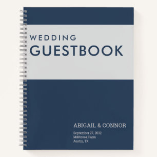 Moderne Minimalistische Typografie Navy Blue Gray Notizbuch