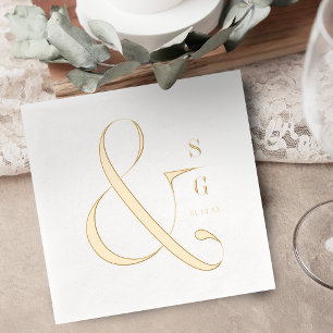 Moderne minimalistische Typografie paart Monogramm Servietten Mit Folie