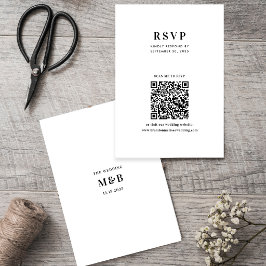 Moderne minimalistische Typografie QR-Code Hochzei RSVP Karte