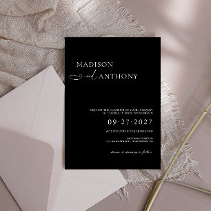 Moderne & Minimalistische Typografie Schwarze Hoch Einladung