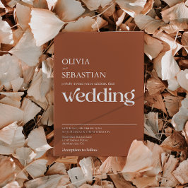 Moderne Minimalistische Typografie Terracotta Wedd Einladung