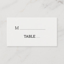 Moderne Minimalistische Typografie verblasstes Fot Platzkarte