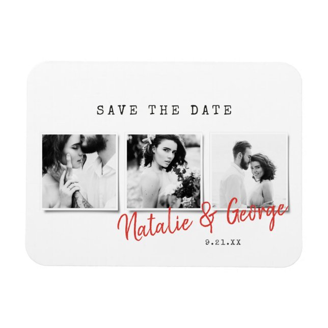 Moderne, minimalistische und stilvolle Hochzeit mi Magnet (Horizontal)