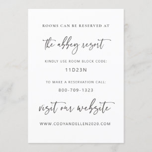 Moderne Minimalistische Unterkunftskarte Einladung