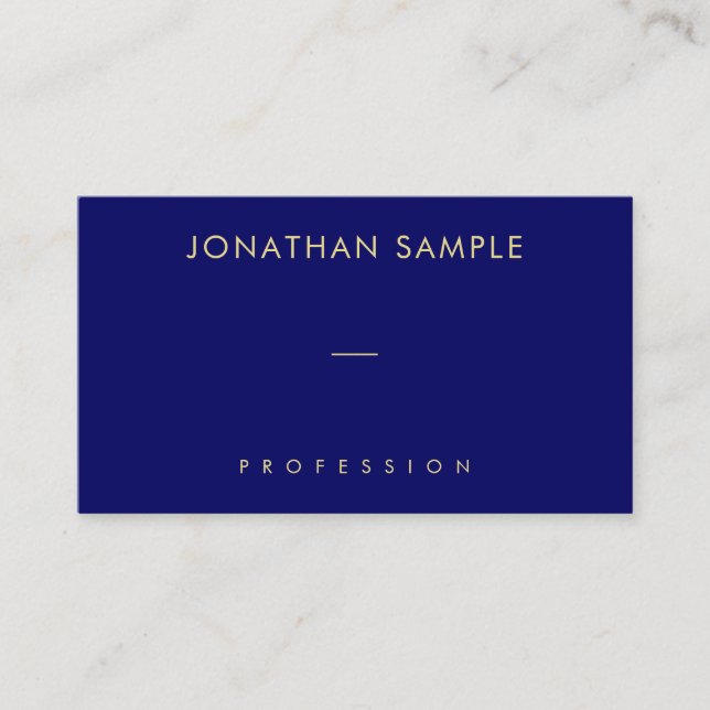 Moderne Minimalistische Vorlage Elegant Navy Blue  Visitenkarte (Vorderseite)