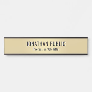 Moderne minimalistische Vorlage Elegantes Gold ind Türschild