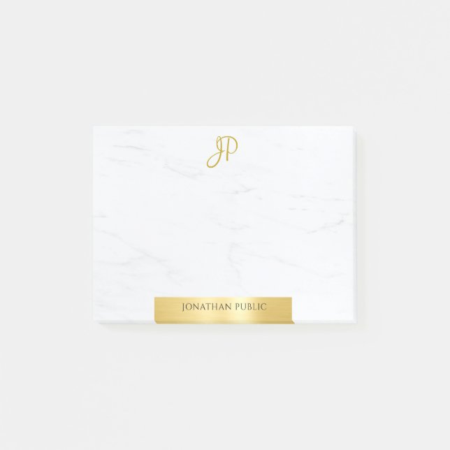 Moderne Minimalistische Vorlage Elegantes Gold und Post-it Klebezettel (Vorderseite)