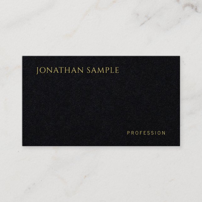 Moderne Minimalistische Vorlage Premium Black Visitenkarte (Vorderseite)