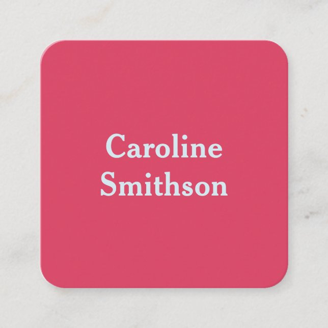 Moderne Minimalistische Vorlage rosa und hellblau Quadratische Visitenkarte (Vorderseite)