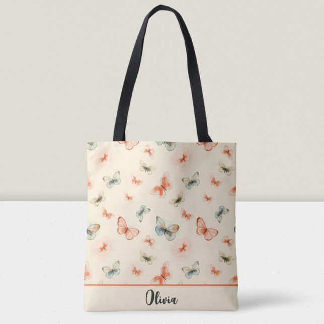 Moderne Minimalistische Wasserfarbenschmetterlinge Tasche (Von Creator hochgeladen)