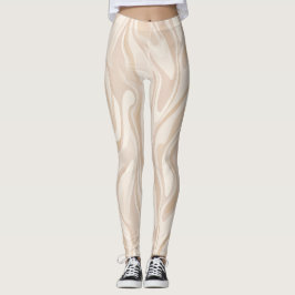 Moderne minimalistische weiche beige abstrakte Fli Leggings