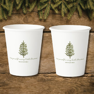 moderne minimalistische Weihnachts-Evergreen-Weihn Pappbecher