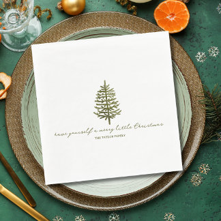 moderne minimalistische Weihnachts-Evergreen-Weihn Serviette