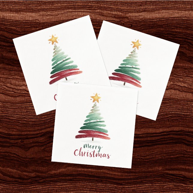 Moderne minimalistische Weihnachtsbaum Serviette (Von Creator hochgeladen)