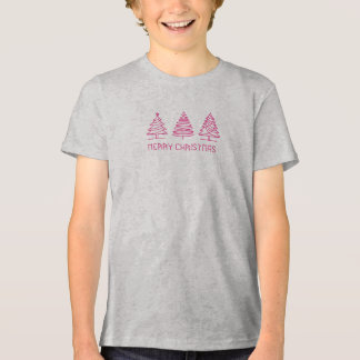 Moderne, minimalistische Weihnachtsbäume Tri-Blend Shirt