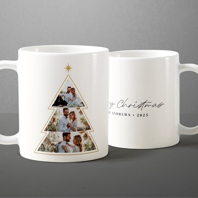 Moderne Minimalistische Weihnachtsbaumfotografie Kaffeetasse (Von Creator hochgeladen)