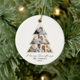 Moderne Minimalistische Weihnachtsbaumfotografie Keramik Ornament